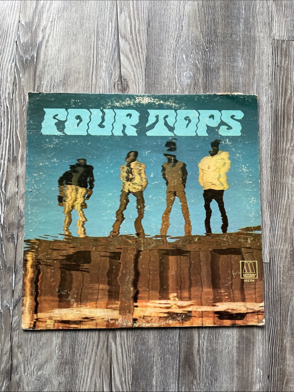 Vintage Four Tops Vinyl Record - Album Cover Wall Art - Teal & Brown